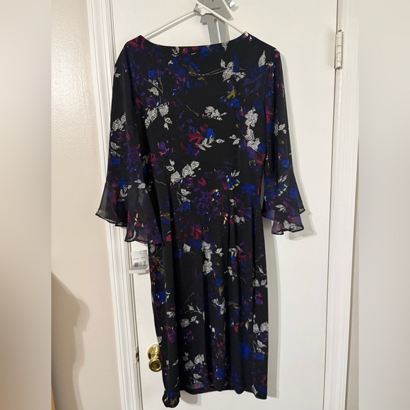 Connected Apparel Womens black Saphire Floral Fit & Flare Dress 12 New - Picture 5 of 5